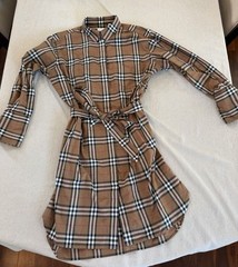 Burberry Women&rsquo;s Dress Long Sleeve Size 12 US Authentic Classic Camel Color