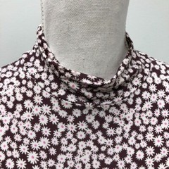 Samsoe Samsoe Fritta Dress Maxi Choco Aster Floral Micro Print Womens XS Retro