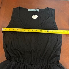 Black Tulle Mesh Dress Sleeveless Lined Fit Flare gothic witchy Large