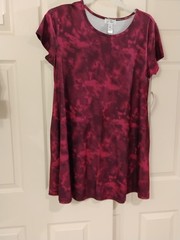 Ladies SS Swing Dress Tie Dye With Side Pockets Med