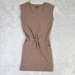 Prana Norma Dress Womens Small Brown Sleeveless Elastic Waist Recycled Active