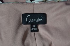 CONNECTED APPAREL Brownish Pink Multicolor Floral Dress 15 Draped Neckline
