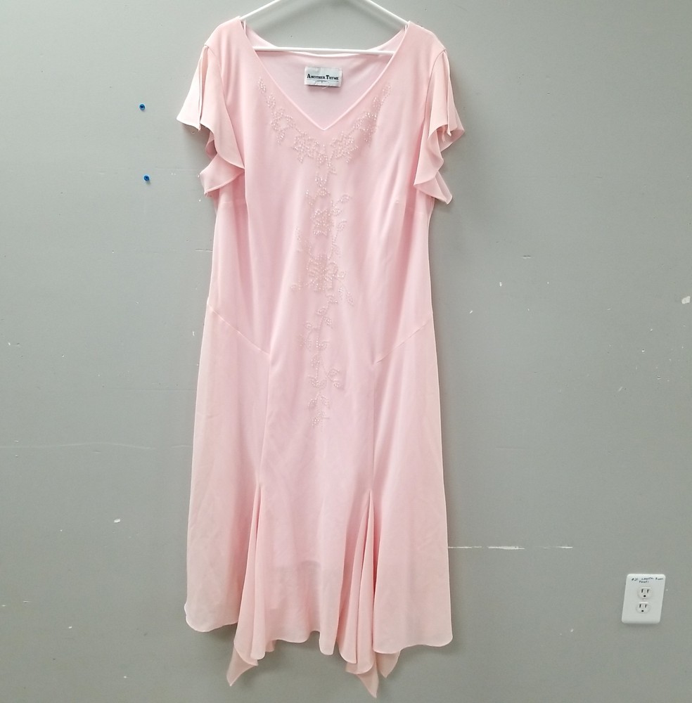 Vintage Another Thyme Pink Beaded Formal Women&rsquo;s Maxi Dress -See Measurements