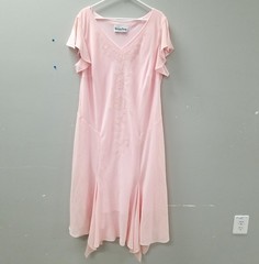 Vintage Another Thyme Pink Beaded Formal Women&rsquo;s Maxi Dress -See Measurements