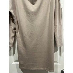 Savvi Taupe Cowl Neck Dolman Sleeve Tunic Mini Dress Medium Tan Long Sleeve