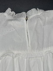PINCH Womens Medium White Eyelet Embroidered Tiered Mini Dress Flutter Sleeve