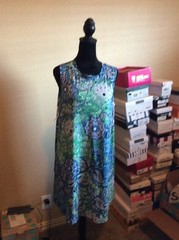 AGB Blue & Green Swing Dress Large