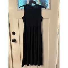 Frye Black Sleeveless Button Front Midi Dress Knit XS