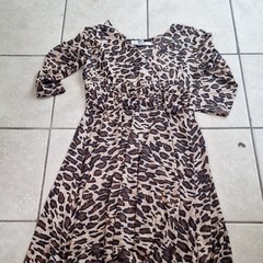 AA Studio Women&rsquo;s Lepord Print Dress 3/4 Sleeves Size 10 Sz 10