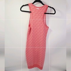 Michael kors peach orange white logo razor back midi dress size xtra small XS
