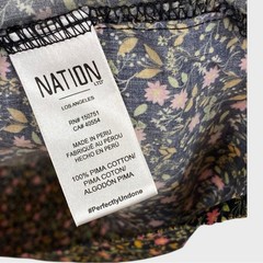 Nation Ltd Black Pink Green Floral Print Cotton Malena Dress Size Medium