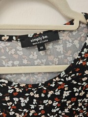 Simple Be Black Floral Dress Knee Length Ladies Uk 20 Polyester