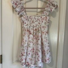 Altar&rsquo;d State Girl Lainey Double Layered Pink White Floral Romper Size XXS