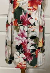Tiana B size 12 beige red green white floral sleeveless A-line dress women&rsquo;s