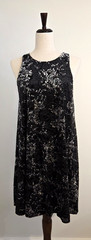 Adrienne Vittadini Burnout Velvet Trapeze Dress M Sleeveless Black Floral Party