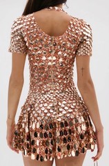 Akira NWOT High-end Barbiecore Gold Party Dress Princesscore Bodycon Skater S