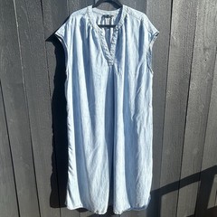 Banana Republic Chambray Kaftan Dress XL Resort Coastal Lyocell Beachy Oversize