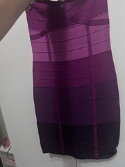 Authentic bebe Strapless Ombre Bandage Dress Purple Pink, Women’s L