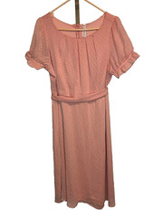 NY Collection Women&rsquo;s Pink Chiffon Knee-Length Daytime Midi Dress PXL New Tags