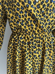 Akira Forever Lusting Yellow Leopard Maxi Dress Tie Neck Women’s Small NEW