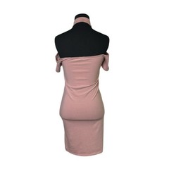 Heart & Hips blush pink cold shoulders mini dress size Small