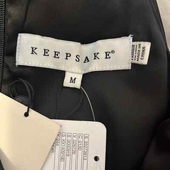 NWT KEEPSAKE THE LABEL FALLING FOR YOU RUFFLE DRESS Sz M $238 BLACK SILK