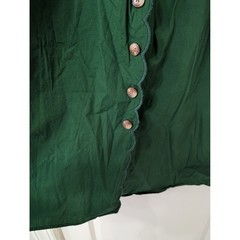 J.Crew Scallop-trim button-front midi dress Green Cotton Smocked Back Size 12