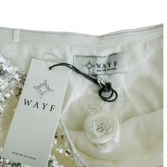 WAYF Women&rsquo;s Size S Strapless Bodycon Sequin White Silver Mini Dress NEW