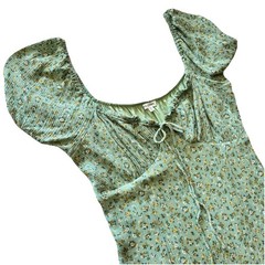En Creme Mint Green Ditzy Floral Mini Dress Size M