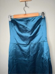 NWT Banana Republic Strapless Satin Aquamarine Mini Dress Size 8