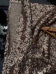 ZARA NUDE PINK LONG SEQUINED DRESS BEAD STRAPS FW16 SIZE M (MEDIUM) NEW TAGS