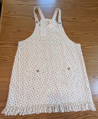 POL Muslin Pansy Overall Dress Small NWT Floral Ruffle Hem Ivory Blue