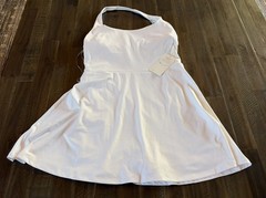 NWT Vuori Tiebreak Halter Dress White Women’s Built-In Shorts Performance Medium