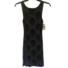 Xtraordinary Junior Dress Medium Black Rose Gold Back Cutout Sparkle Party NWT