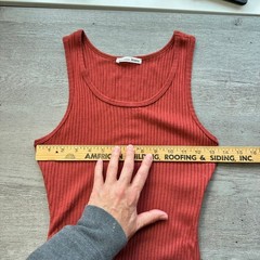 Reformation Bodycon Tank Dress Aerin Side Ruched Ties Size S‎ Rust Tight Knit