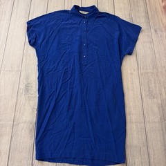 Max Mara Silk Blend Shirt Dress Women’s L Blue Oversized Dolman Sleeve Italy