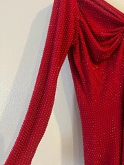 Grayse Kelly And Marie Gray Sequin Draped Red Midi Dress Cocktail Evening XS New
