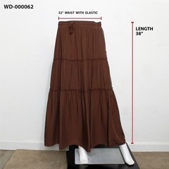 HAEOF Womens Summer Flowy Boho Maxi Skirt Elastic High Waist A Line Pleated Tier