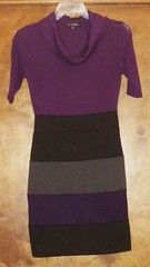 BeBop Ladies Dress, Half-Sleeve, Sz S, Poly,Rayon,Spandex; Black,Gray,Burgundy