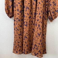 Draper James RSVP Womens Brown Floral LS Smocked Waist Midi Dress Plus 3X 24 26W