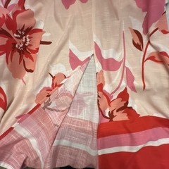 White Closet Elements Large Floral Maxi Dress Pink Coral Tropical Linen/rayon