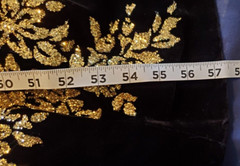 VTG Size 8 Jessica McClintock Formal Prom Dress Black Velvet Bow & Gold Glitter