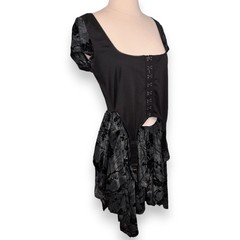 Current Mood Dolls Kill Black Goth Asymmetrical Hem Layered Dress Size Large