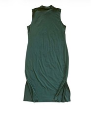 Michael Kors Sleeveless Mock Neck Midi Dress with Side Slit and Button Shoulder