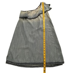Cloth & Stone Chambray One Shoulder Dress Ruffle Women S Blue Shift Boho Coastal