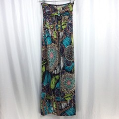 Kisses & Hugs Halter Maxi Dress Women&rsquo;s Size Small Hawaiian Beaded Paisley