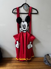 Disney x Unique Vintage Mickey Mouse Face Pinafore Skirt Red Ric Rac retro magic