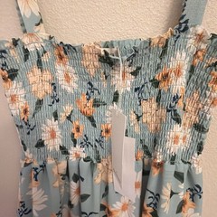 Agua Bendita Womens Lucery Smock Bodice Floral Print Long Maxi Dress Sz S NWT
