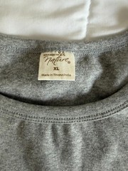 Nature India Gray S/S DRESS 96% Organic Cotton / 4% Spandex Size XL NEW NWT