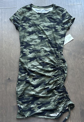 No Boundaries Side Cinch Dress Camoflage Bodycon Polyester Blend Size Small 3-5